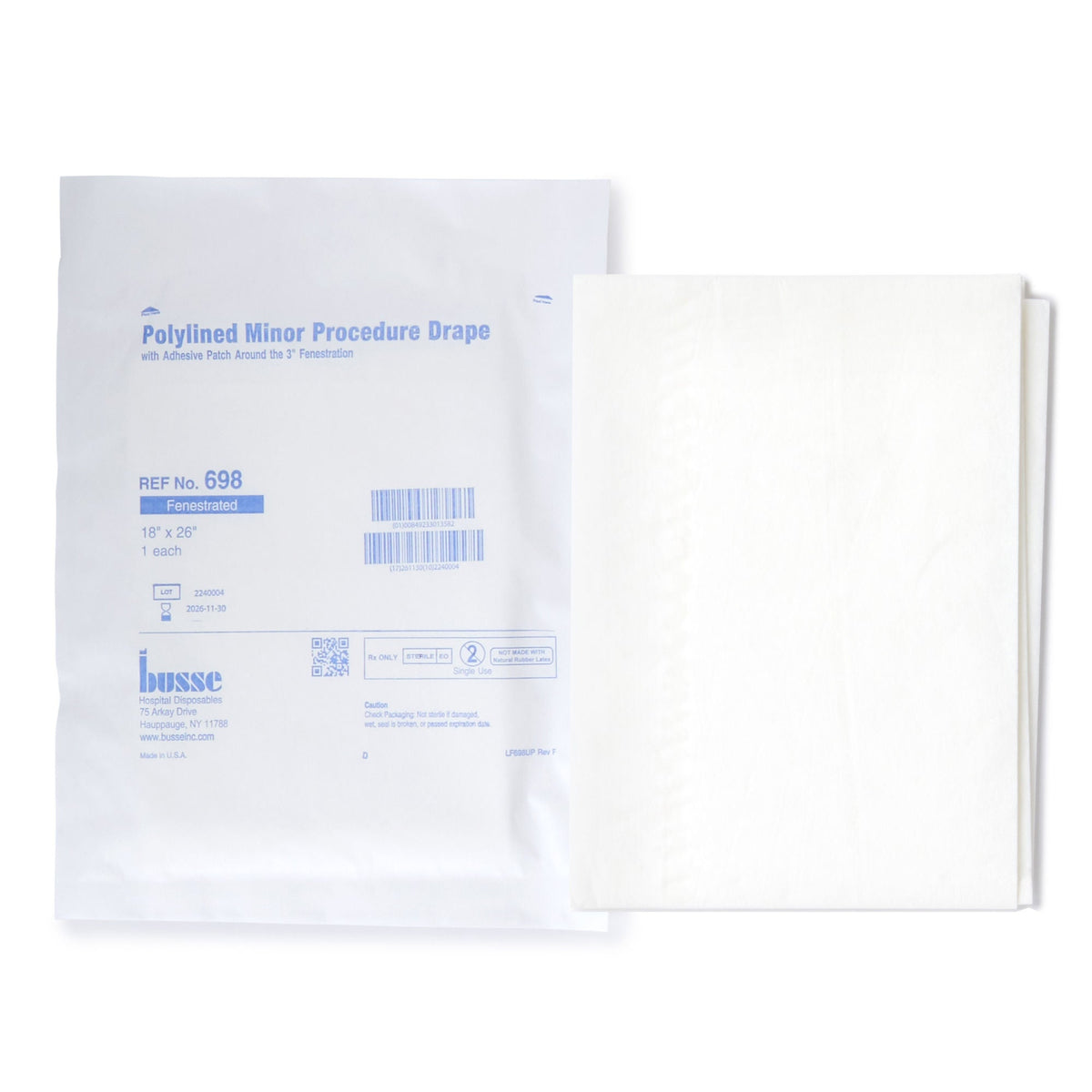 DRAPE, FENSTRD TISS/POLY W/ADHSV STR (50/BX)