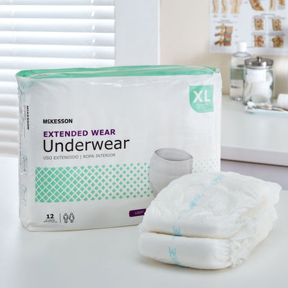 UNDERWEAR, EXTENDED WEAR XLG 58-68 (12EA/BG 4BG/CS)