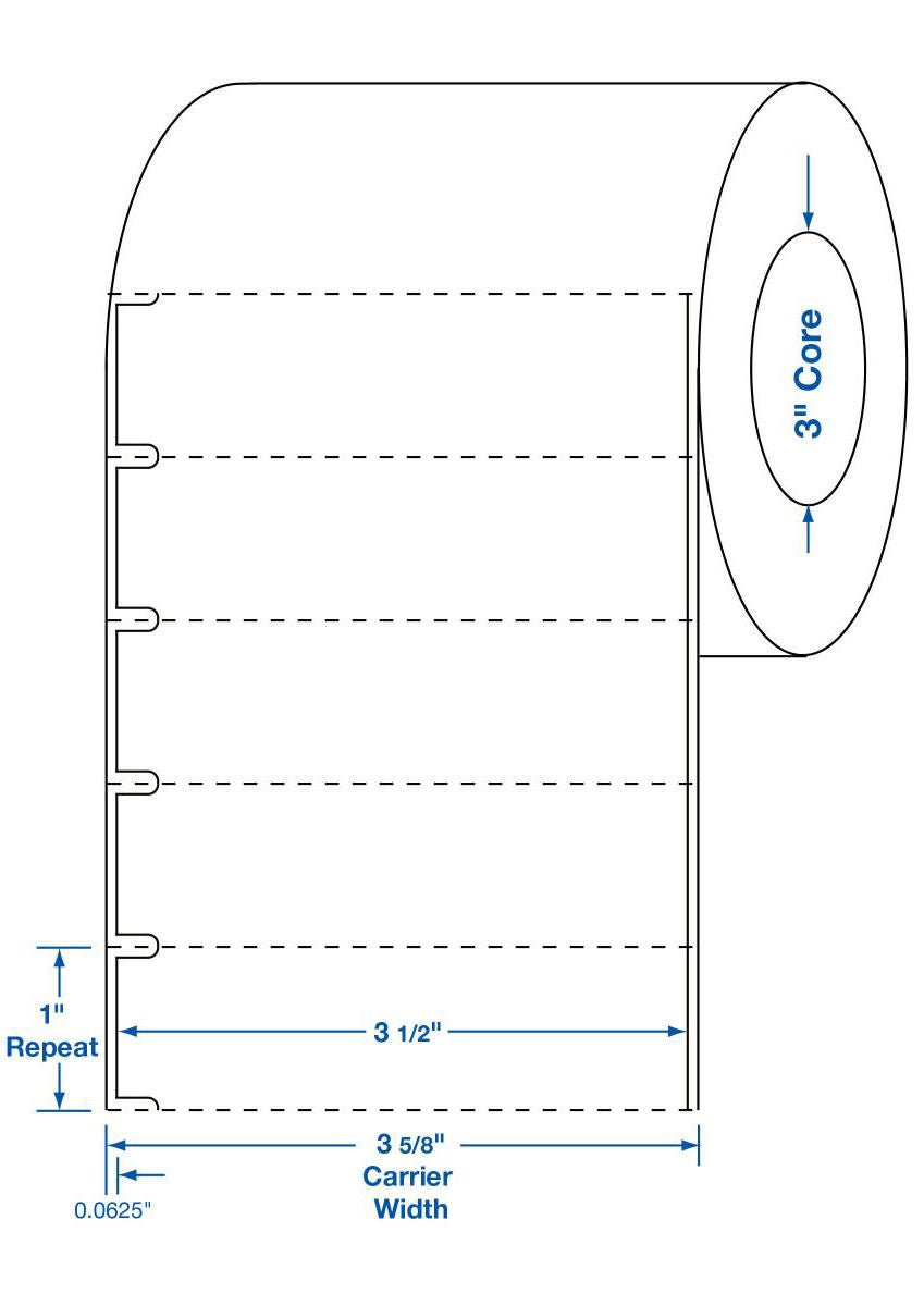LABEL, THERMOL PERF NOTCH ONLY3 1/2X1" (4/CS)