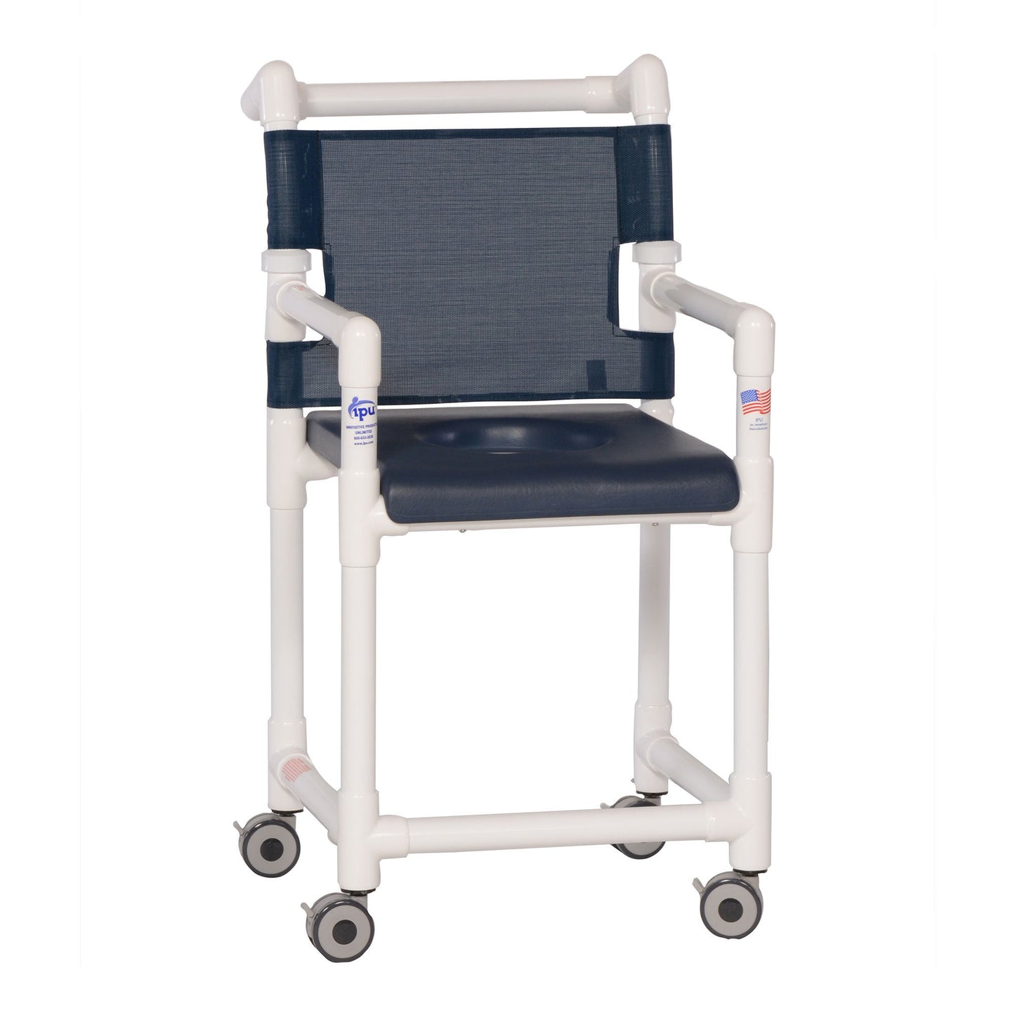 CHAIR, SHOWER CLSD SEAT NAVY 21"