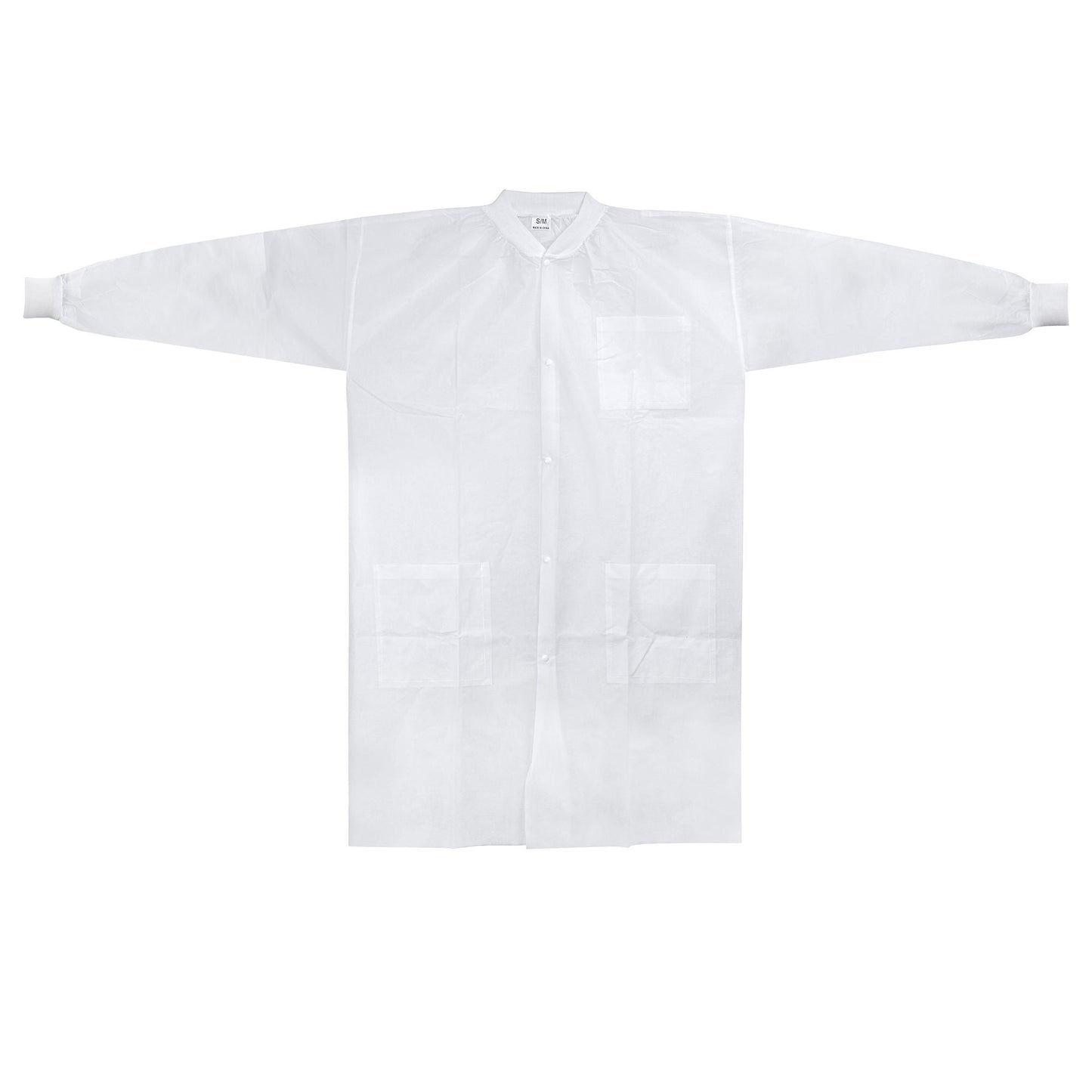 COAT, LAB KNITCUFF LF WHT SM/MED (10/BG 3BG/CS)