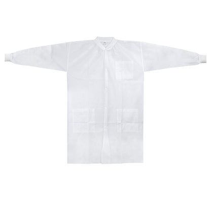 COAT, LAB KNITCUFF LF WHT SM/MED (10/BG 3BG/CS)