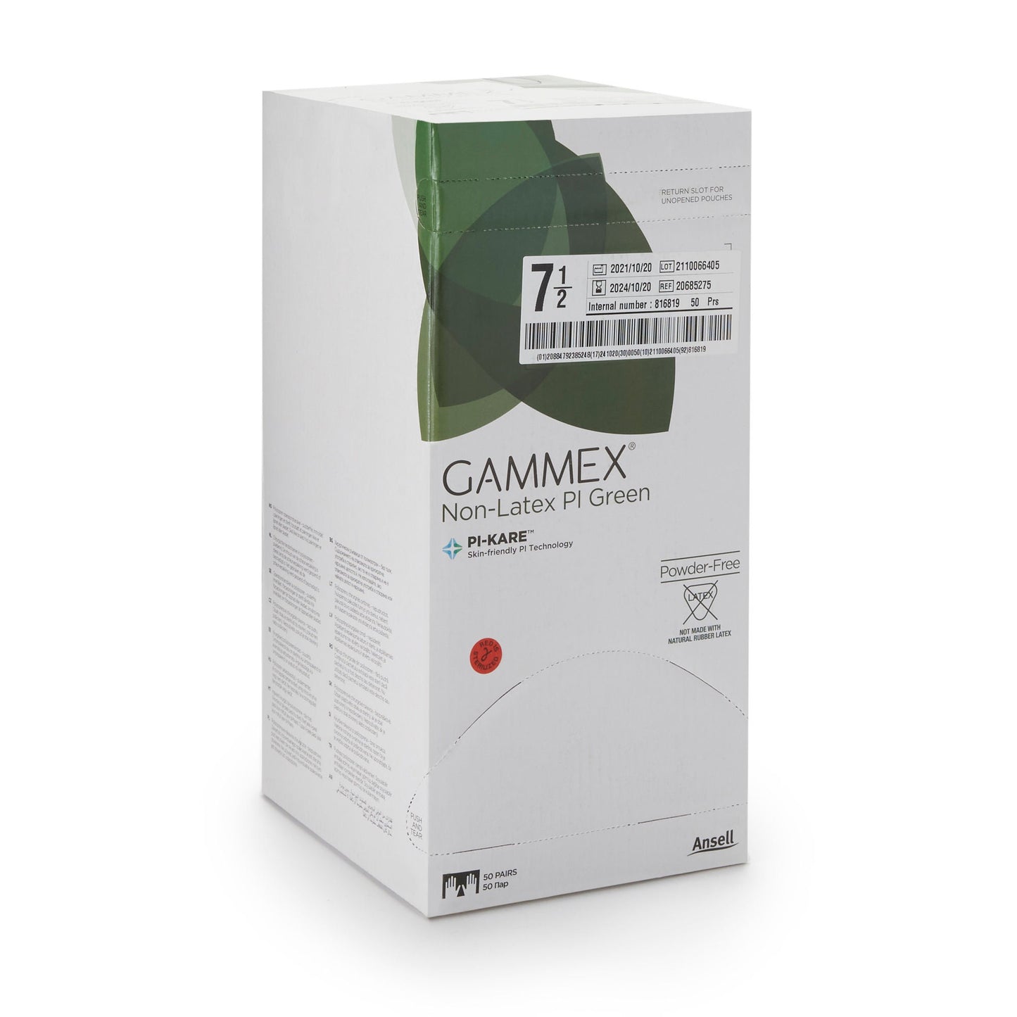 GLOVE, SURG PLYISO 7.5 STR2 SMTH CHEMO (50PR/BX 4BX/CS)