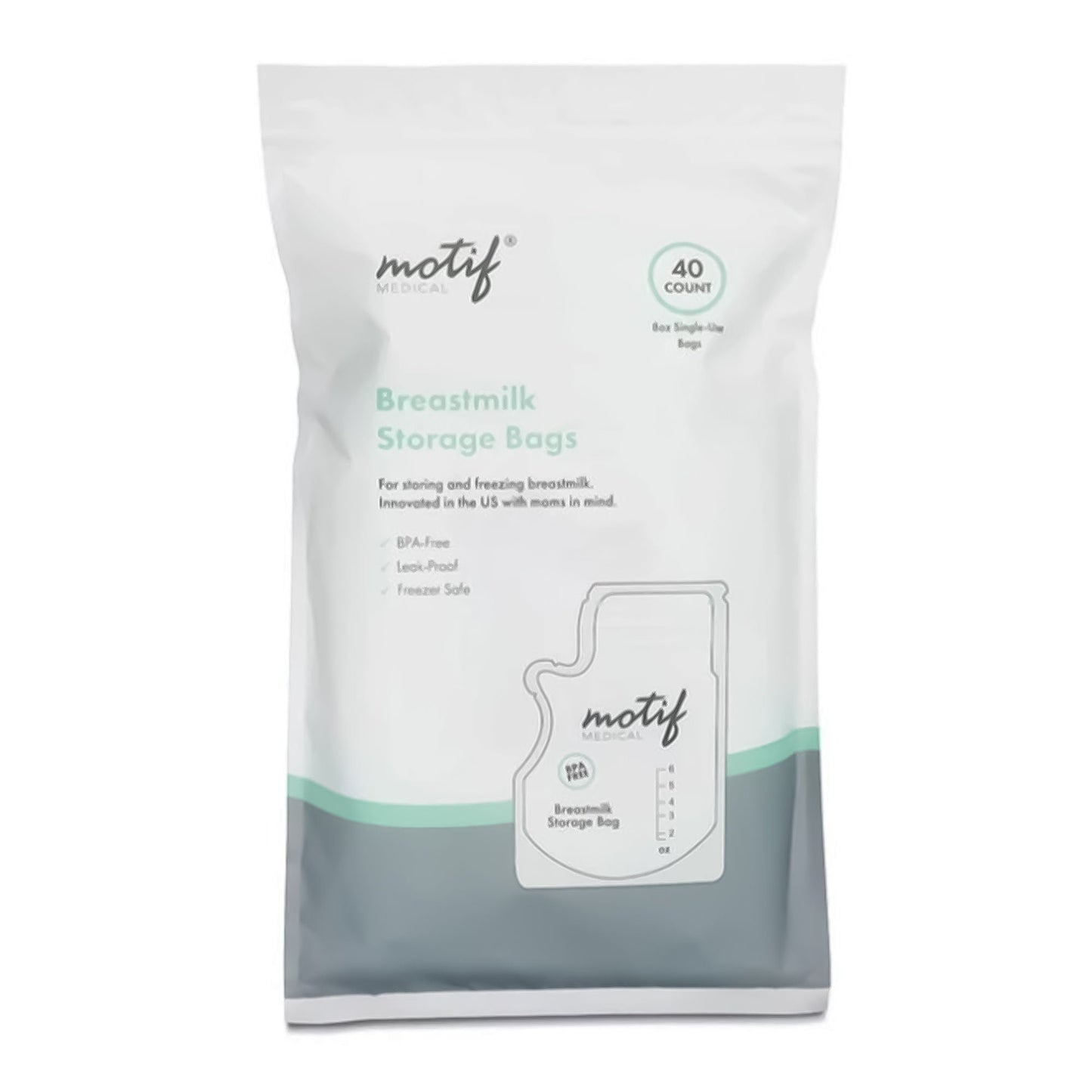 BAG, STORAGE BREAST MILK DBL PROOF ZIPPER (40/PK 55PK/CS)