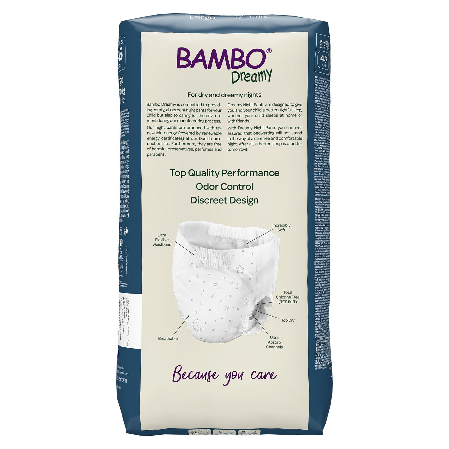 PANTS, TRAINING BAMBO NATURE DREAMY 8-15YRS (10/PK 6PK/CS)