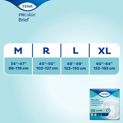 BRIEF, TENA PROSKIN SUPER LG (20/BG 4BG/CS)