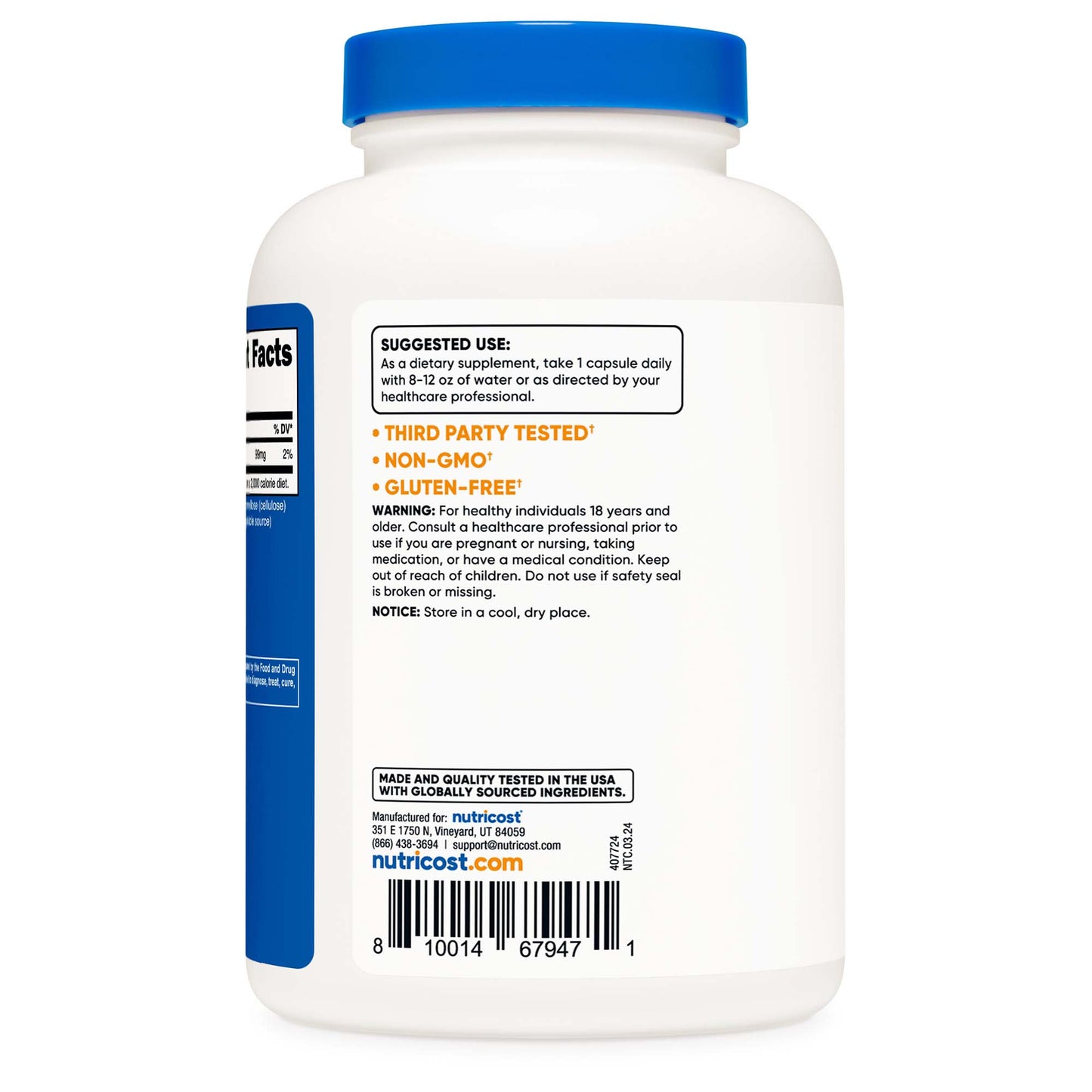 VITAMIN, CAP POTASSIUM CITRATE99MG (500/BT 12BT/CS)