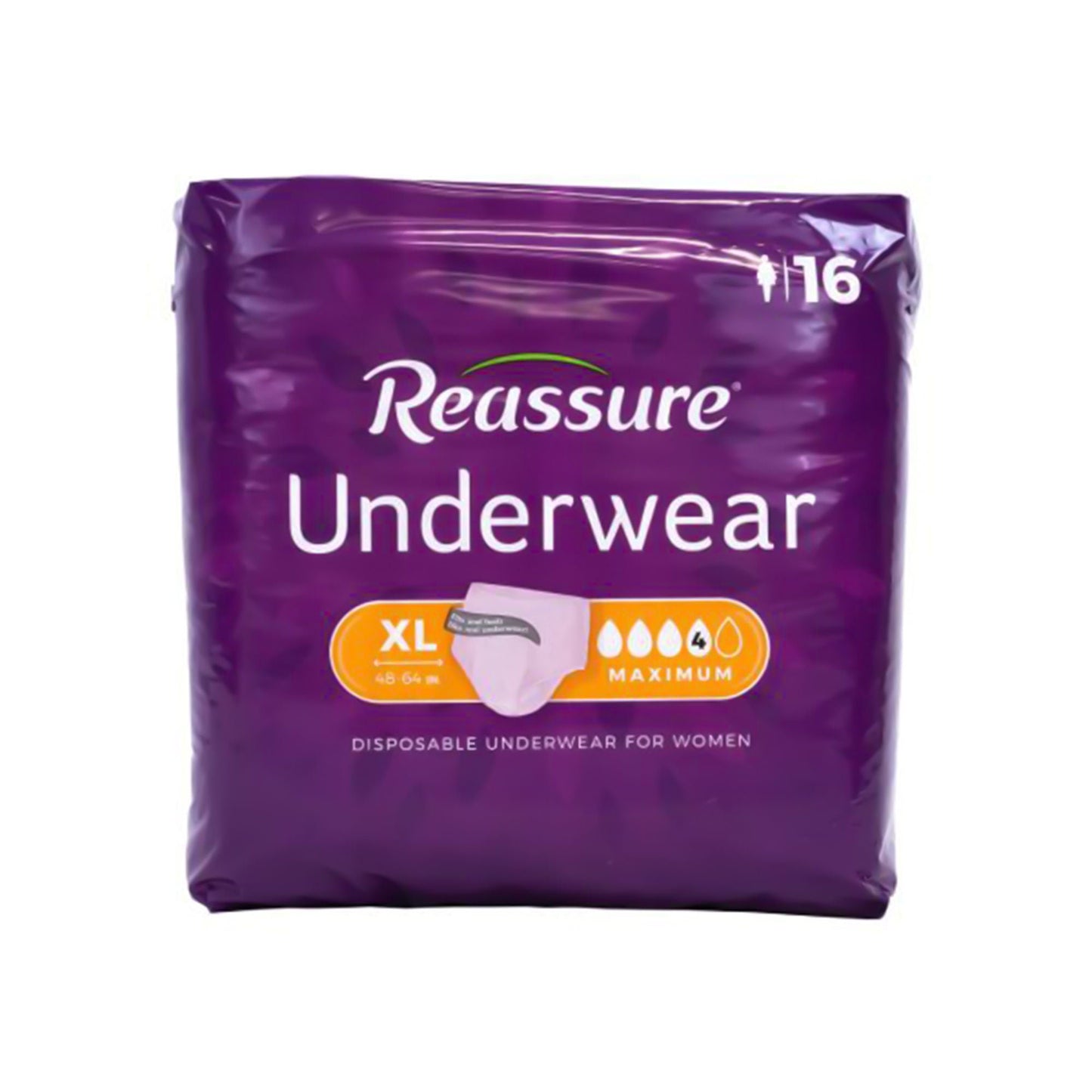 Reassure® Maximum Absorbent Underwear, Women, Medium – Heavy Absorbency, X-Large