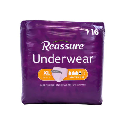 Reassure® Maximum Absorbent Underwear, Women, Medium – Heavy Absorbency, X-Large