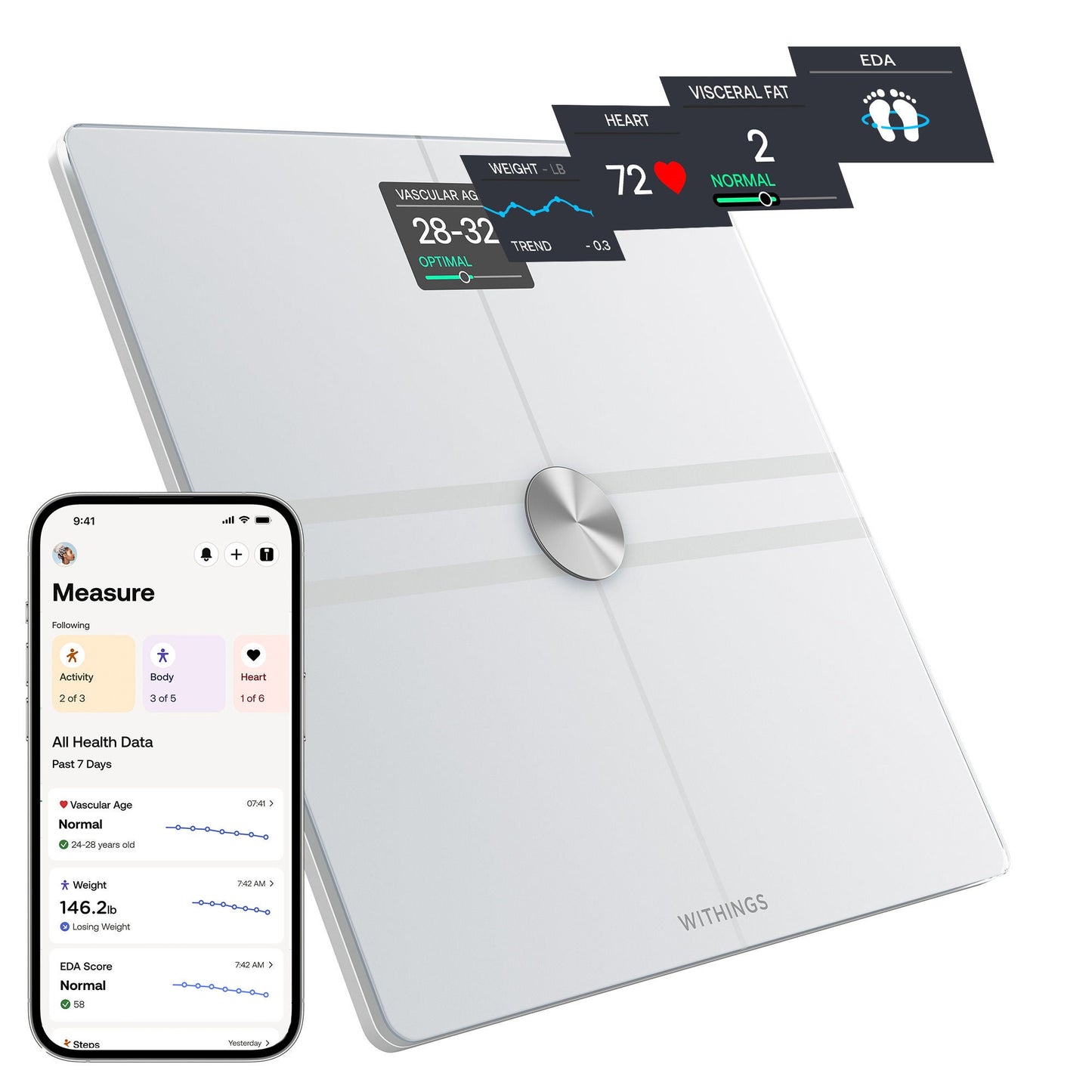 SCALE, BODY COMP COMPLETE BODYANALYSIS WI-FI WHT