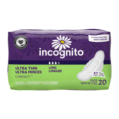 PAD, ULTRA THIN INCOGNITO WINGLONG (20/PK 8PK/CS)