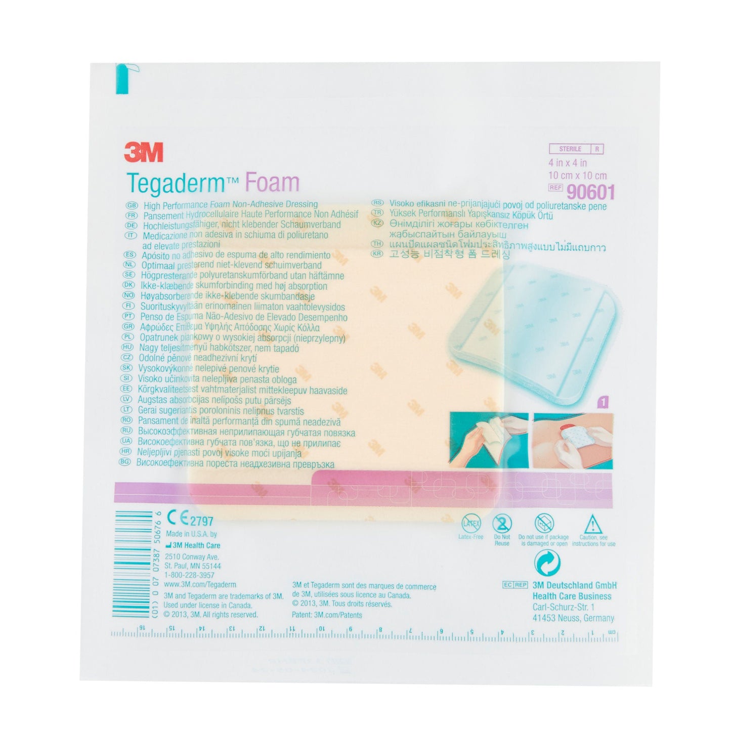 DRESSING, TEGADERM FOAM 4"X4" (10/BX 4BX/CS) 3M