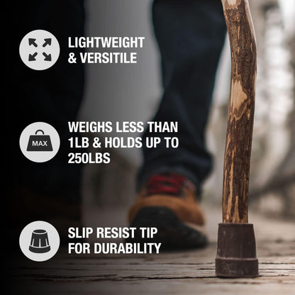 STICK, WALKING IRONWOOD HIKING/TREKKING BRAZOS FREE FORM 58"