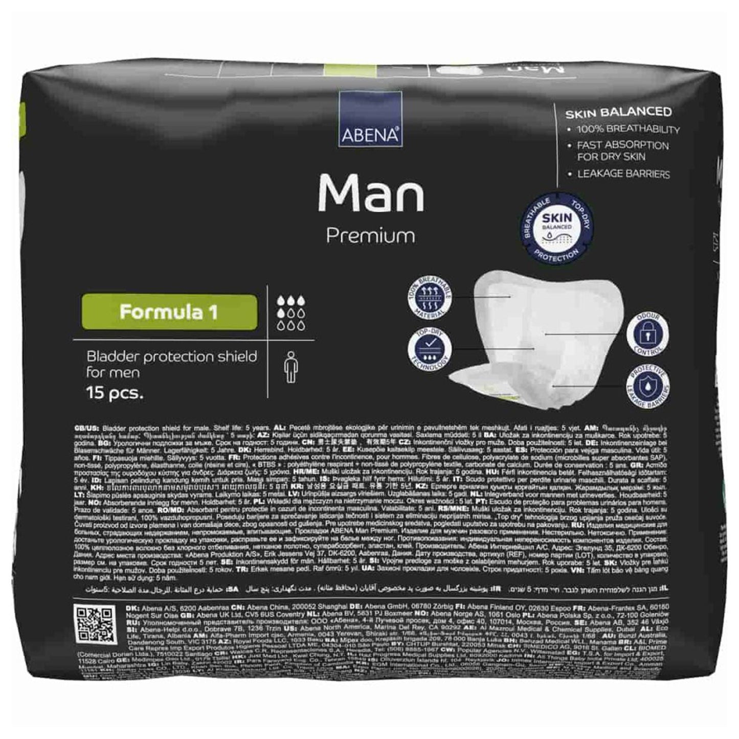 PAD, INCONT ABENA PREM ADLT MLFORMULA 1 (15/PK 12PK/CS)