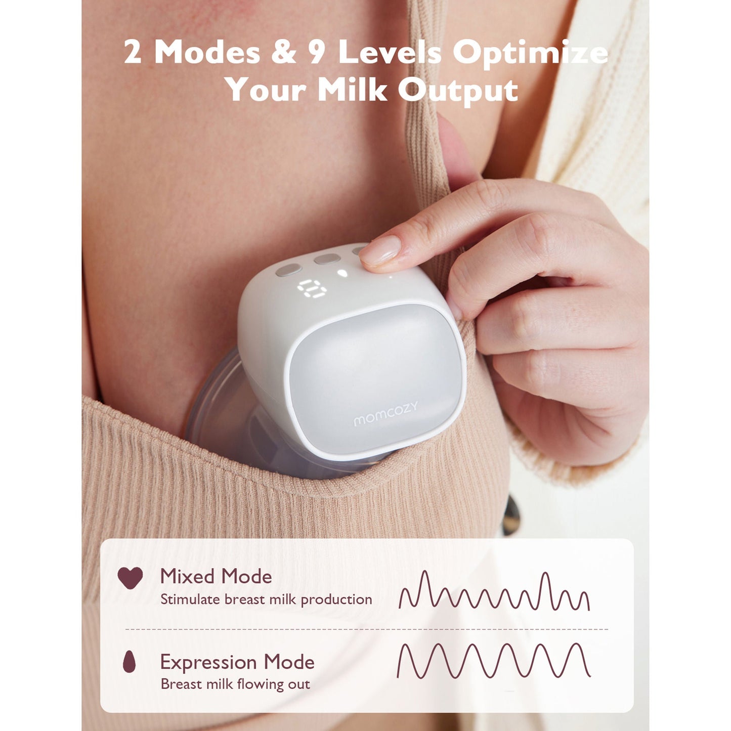 PUMP, BREAST WEARABLE MOMCOZY S9 PRO DBL