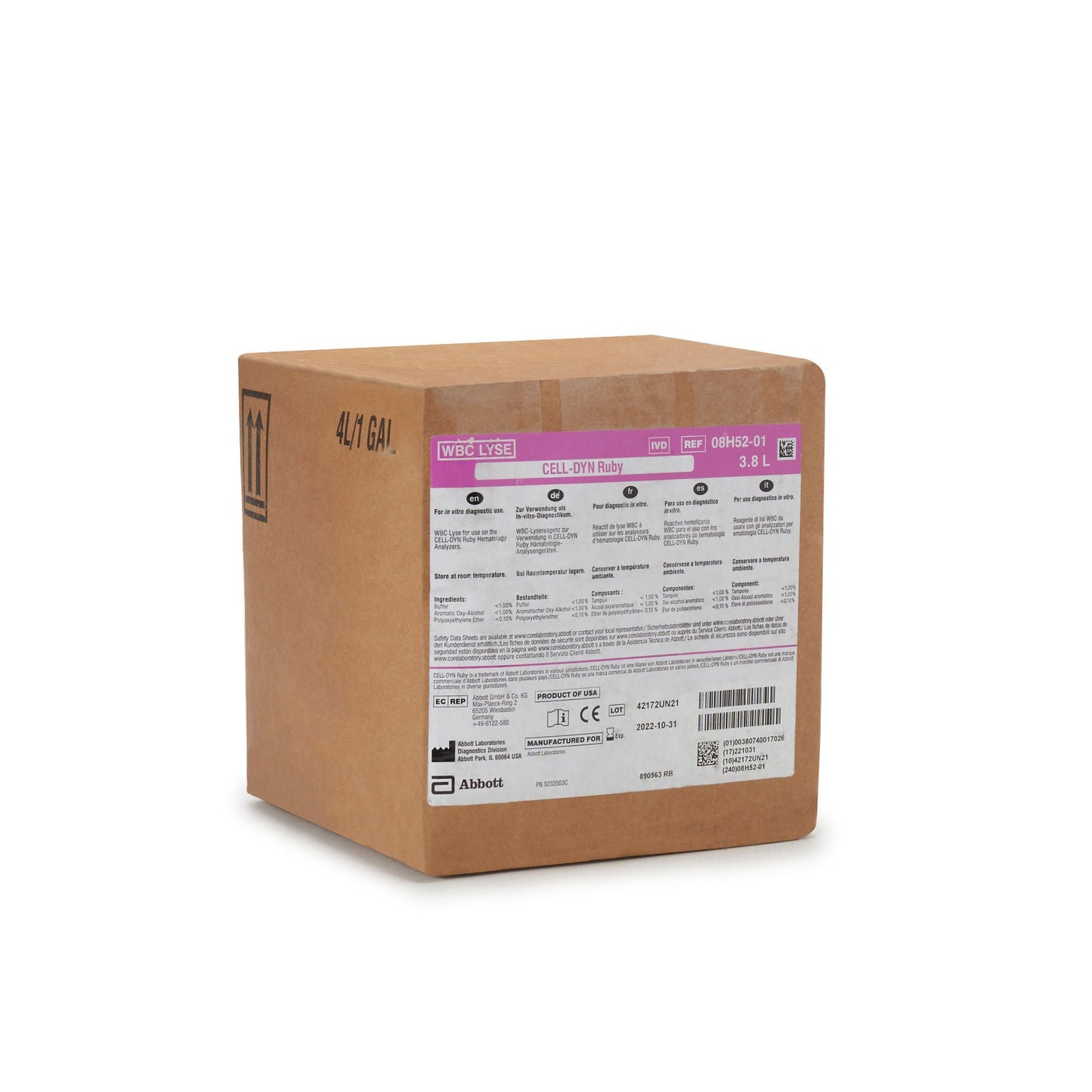 TEST KIT, WBC LYSE 3.8L F/RUBYANLYZ