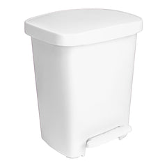 WASTECAN, STEP-ON RECTGL PLAS WHT 32QT