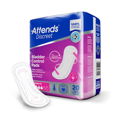 PAD, BLADDER CNTRL ATTENDS DISCREET MODERATE (20/BG 10BG/CS)