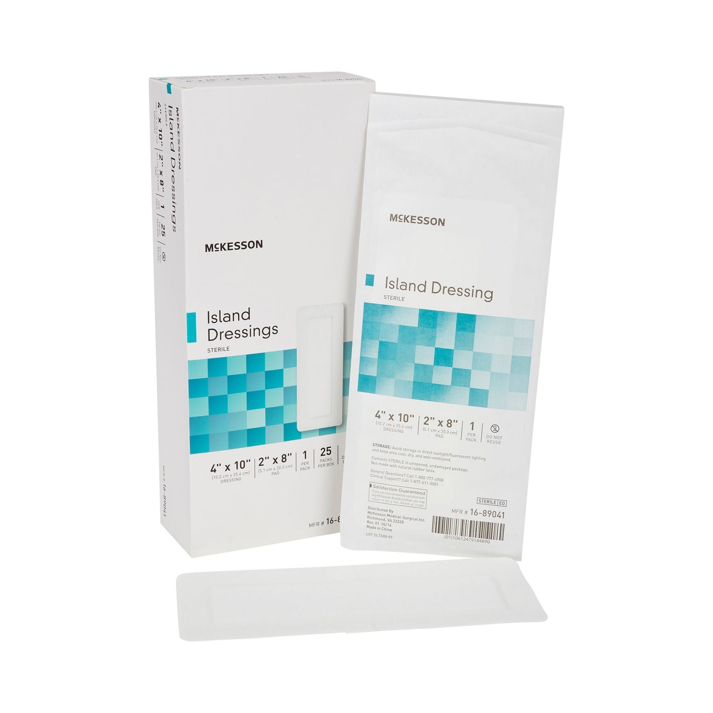 DRESSING, ISLAND BORDER-GAUZE STR LF 4X10" (25/BX 4BX/CS)