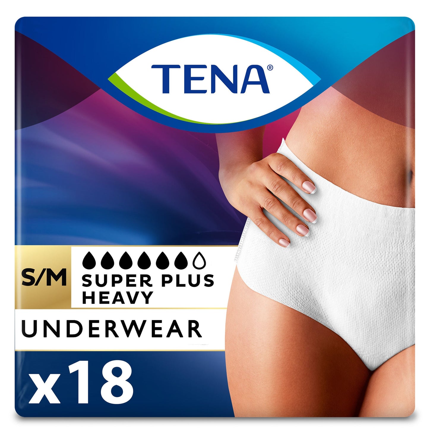 UNDERWEAR, INCONT SUPER PLUS TENA SM/MED (18EA/BG 4BG/CS)