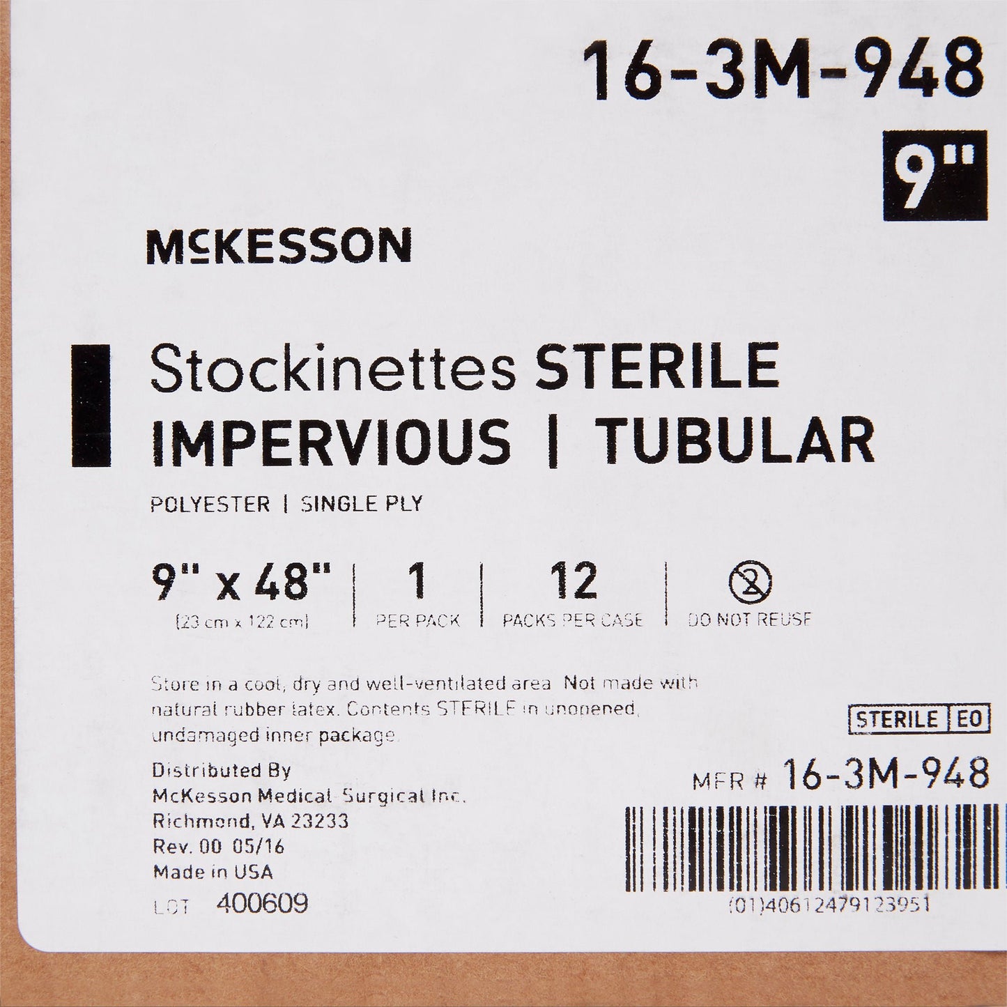STOCKINETTE, IMPERV STR 9"X48"(12/CS)