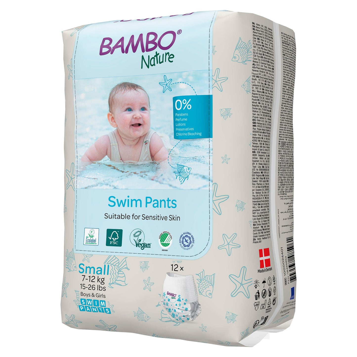 PANT, SWIM BAMBO NATURE DISP PED SM 15-26LB (12/PK 10PK/CS)
