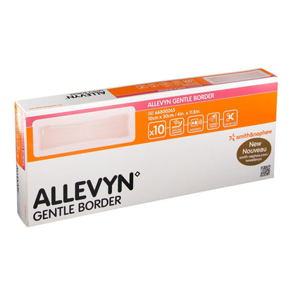 DRESSING, HYDROCELLULAR GENTLEBORDER FM 10CMX30CM (10/BX 6B