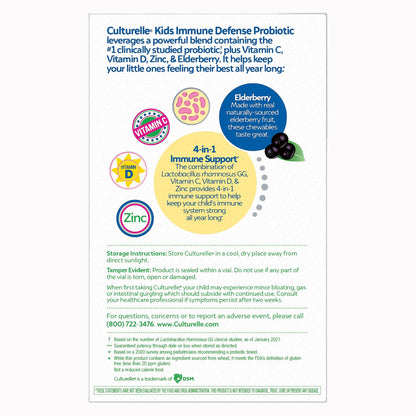 SUPPLEMENT, TAB CHEW CULTURELLE IMMUNE W/VITMN D (30/BX 24BX