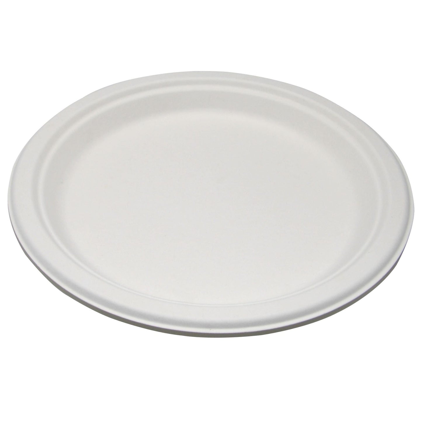 PLATES, FIBER BAGASSE SUGARCANE WHT 9" (500/CS)