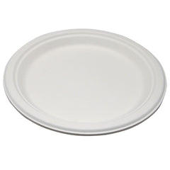 PLATES, FIBER BAGASSE SUGARCANE WHT 9" (500/CS)
