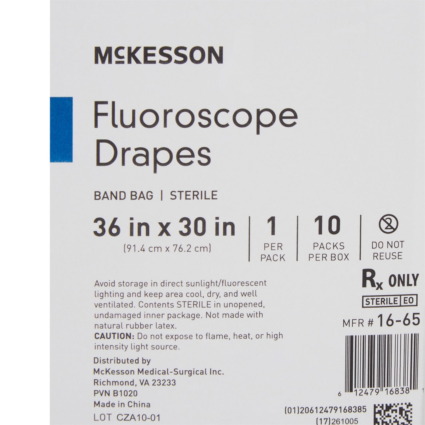 DRAPE, FLOUROSCOPE BAND BAG STR 36"X30" (10/BX)