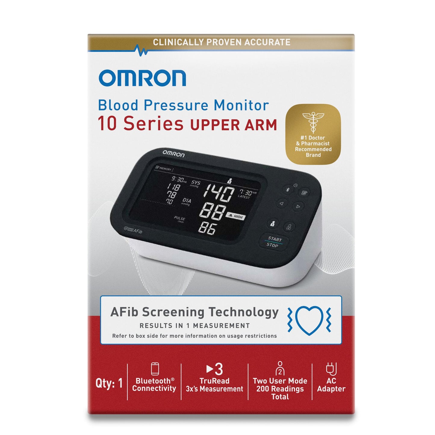MONITOR, BP OMRON 10 SERIES UPPER ARM W/EASY WRAP (10/CS)
