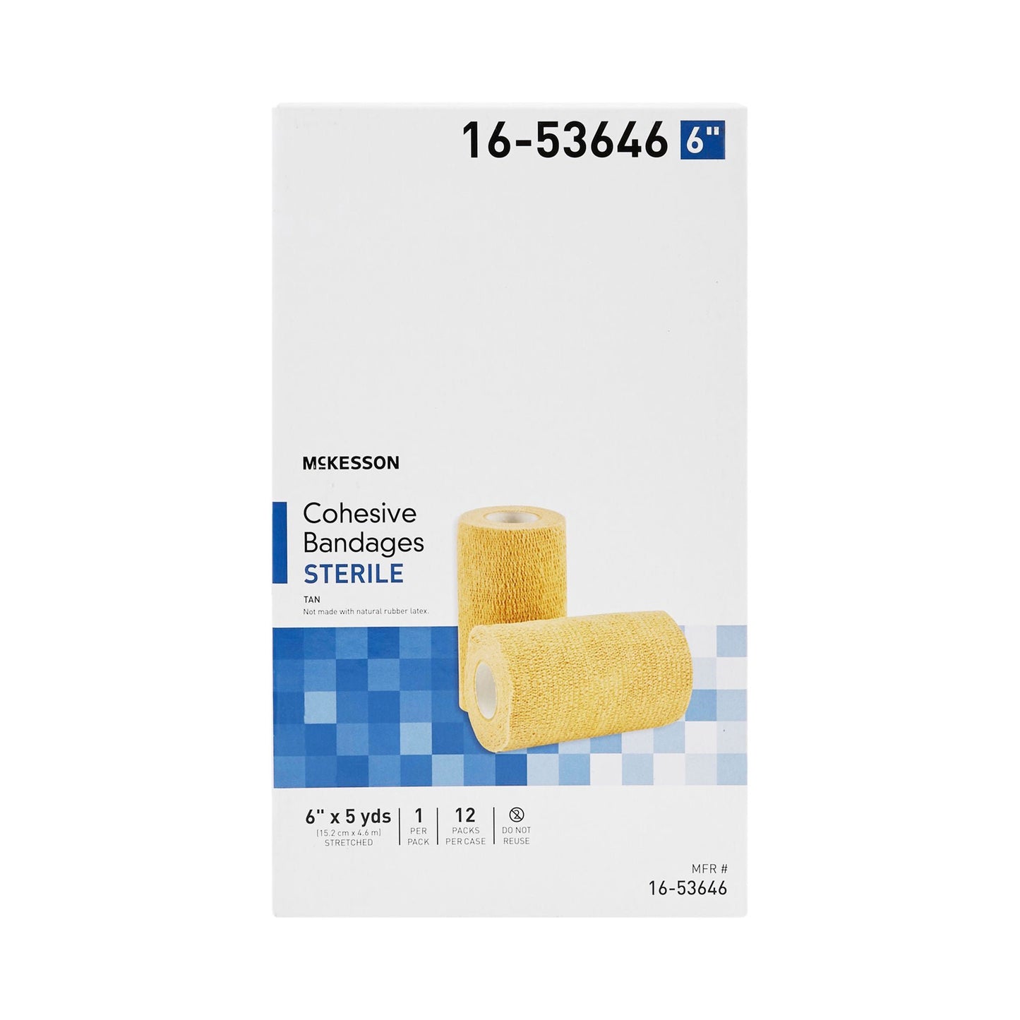 BANDAGE, COHESIVE STR LF TAN 6" (12/CS)