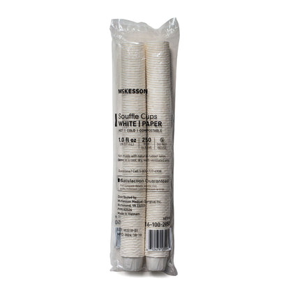 CUP, SOUFFLE PORTN TRTD PAPER WHT 1OZ (250/SL 20SL/CS)