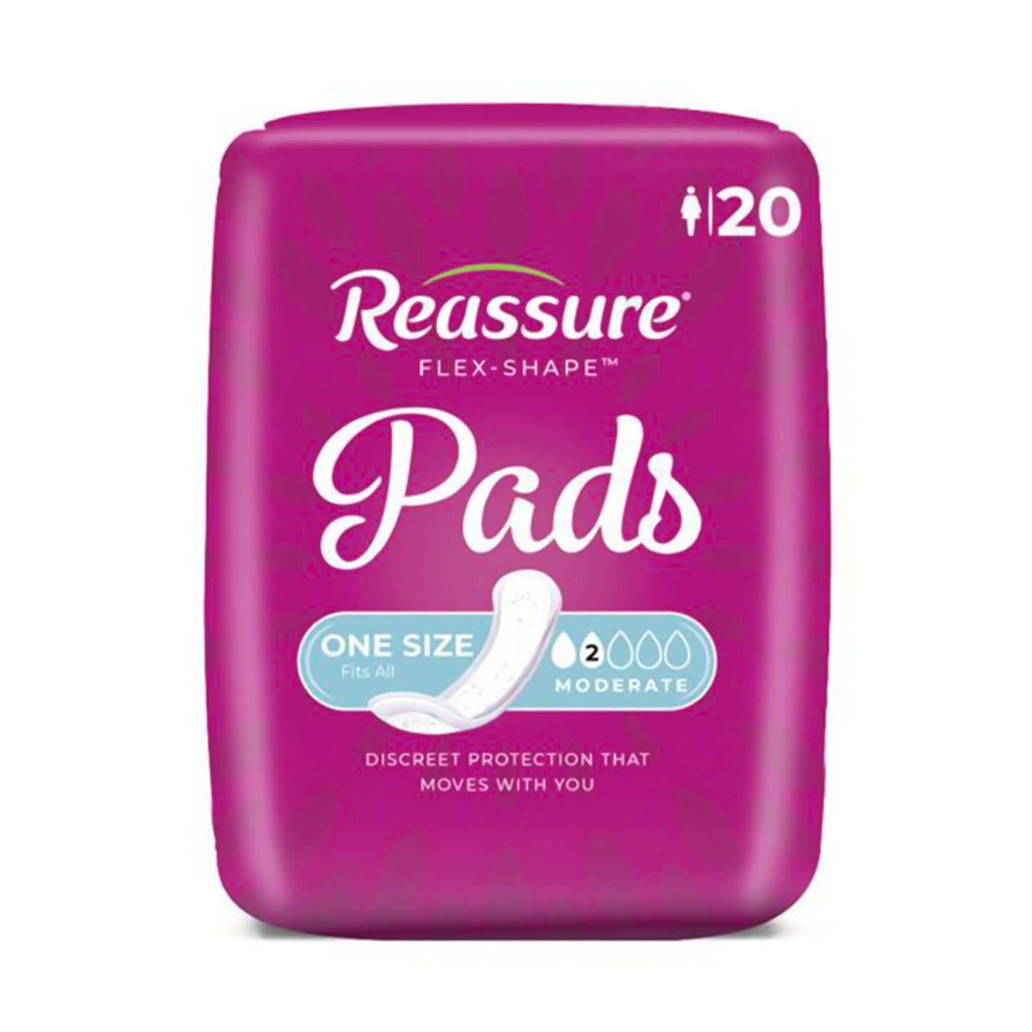 Reassure® Flex-Shape Pad™ for Moderate Incontinence, One Size Fits Most