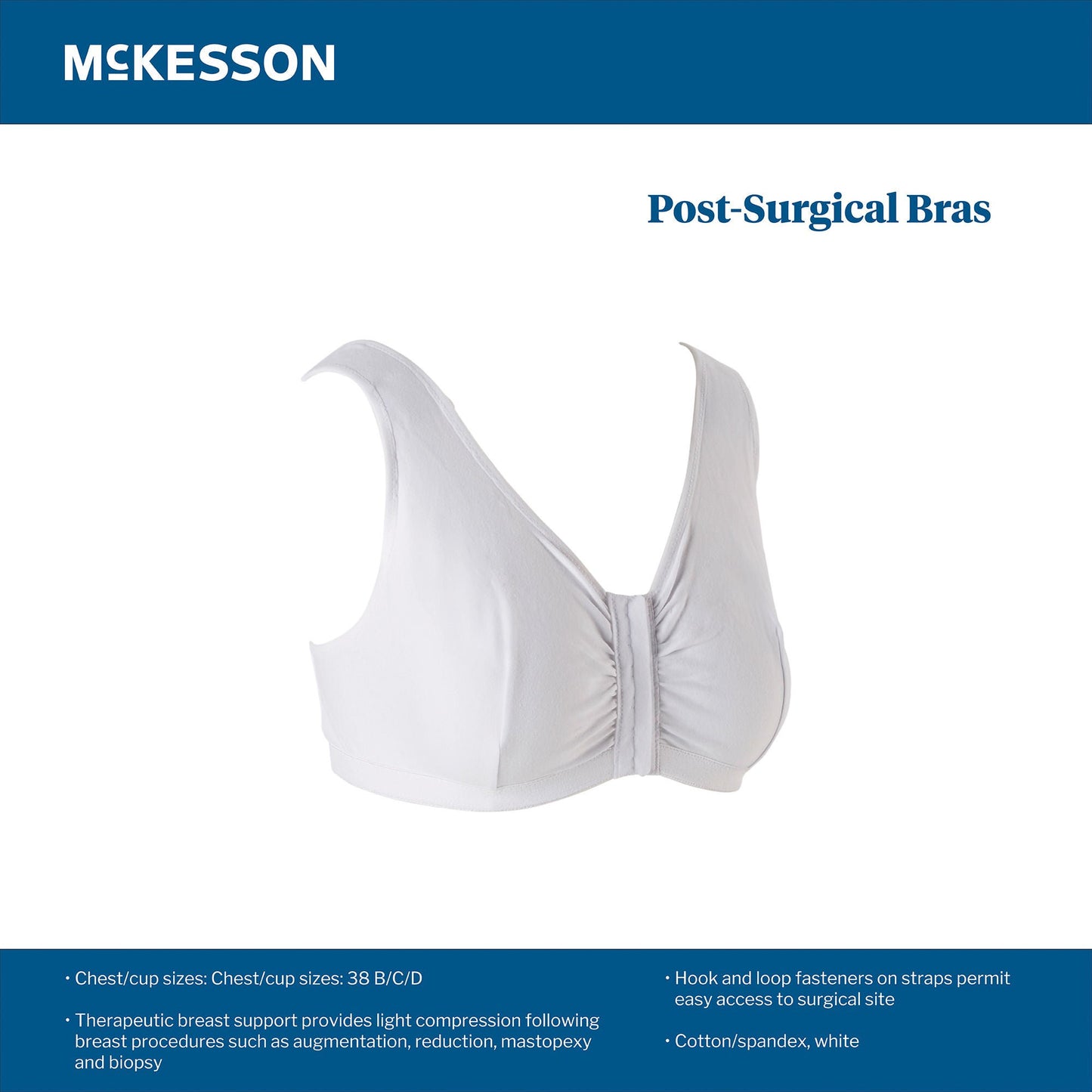 SUPPORT, SURGI-BRA II BREAST COTTON WHT LF 38B/C/D
