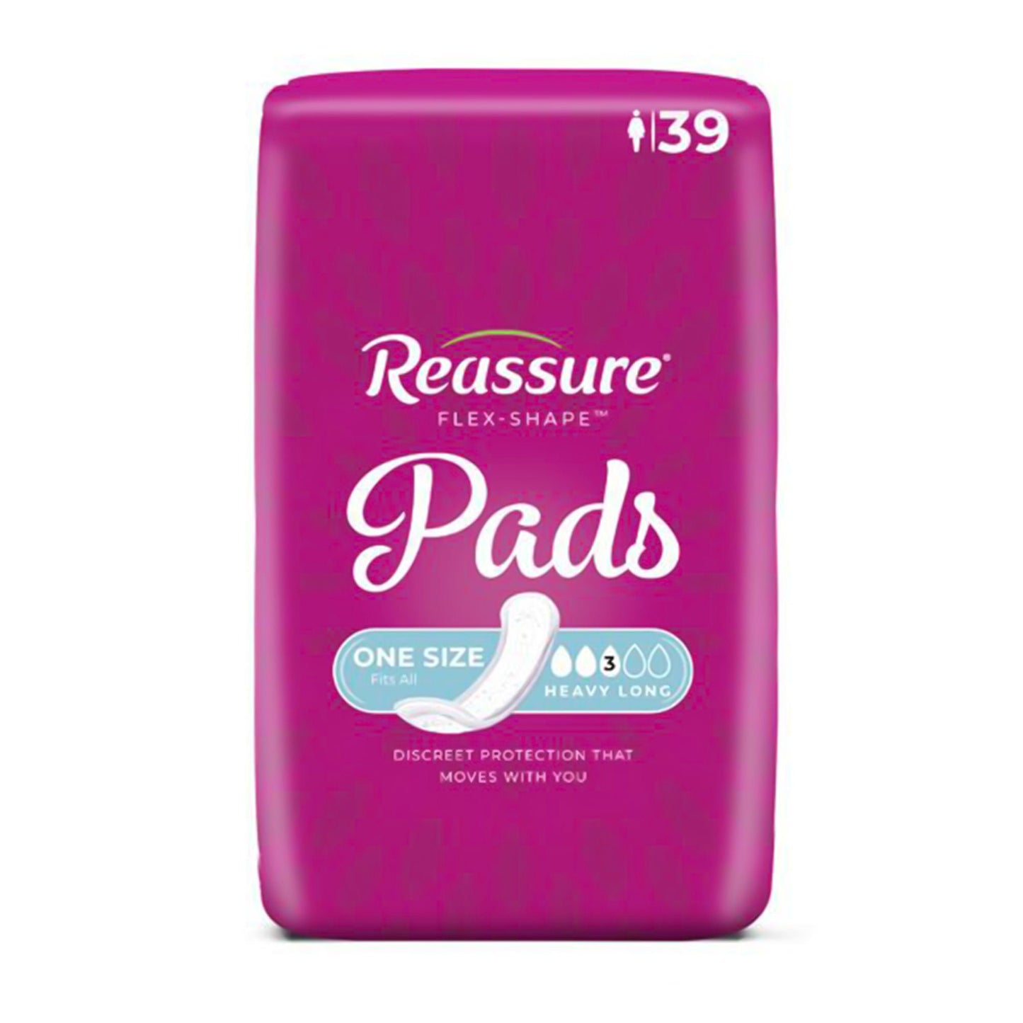 Reassure® Flex-Shape Pad™, Long Pad for Heavy Incontinence One Size Fits Most