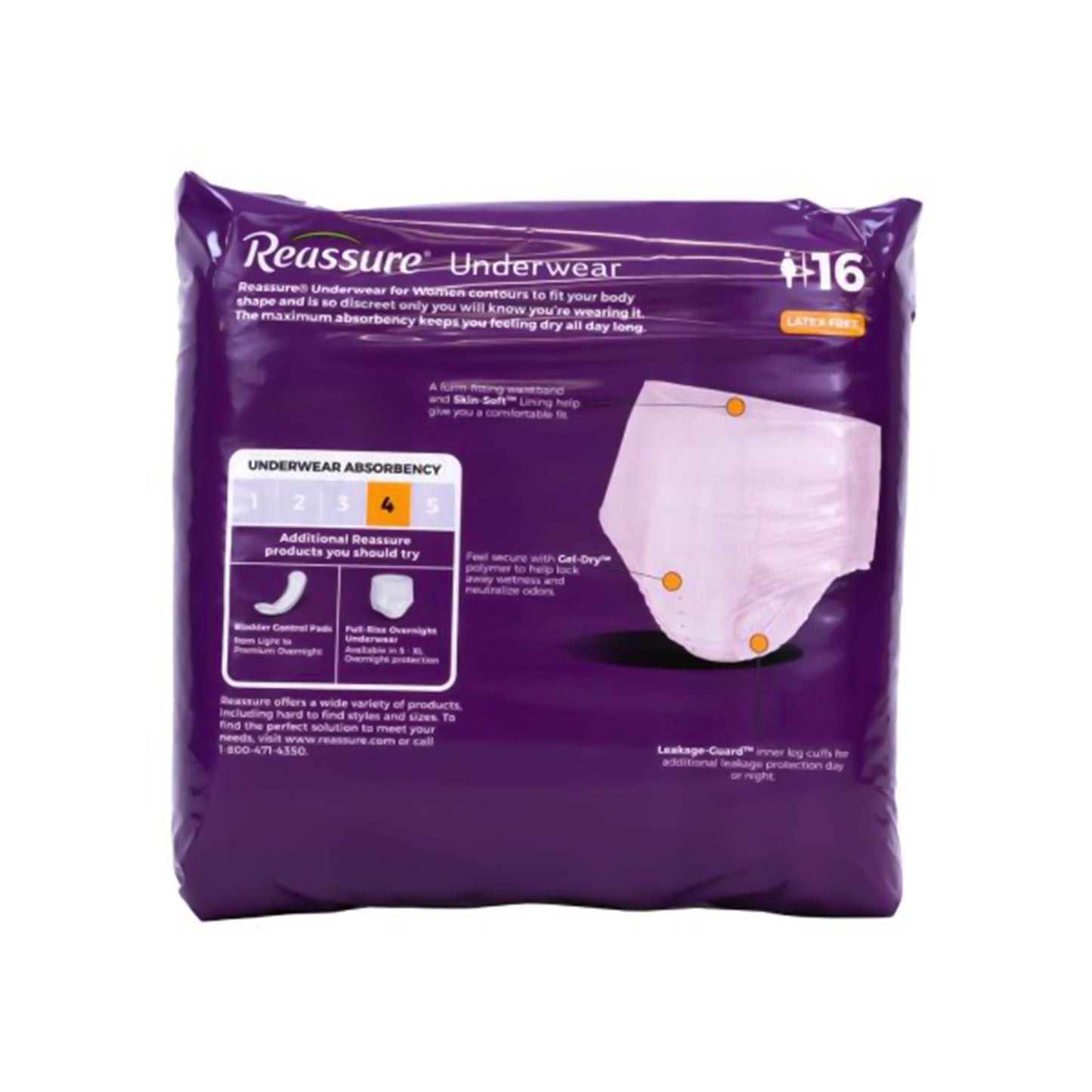 Reassure® Maximum Absorbent Underwear, Women, Medium – Heavy Absorbency, X-Large