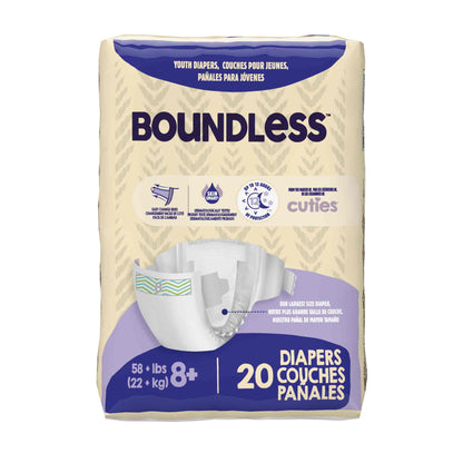 DIAPER, YOUTH CUTIES BOUNDLESSUNSX SZ8 (20/BG 4BG/CS)