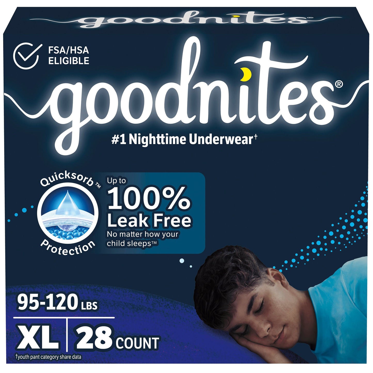 UNDERWEAR, GOODNITES YTH BOY XLG (28/CS)