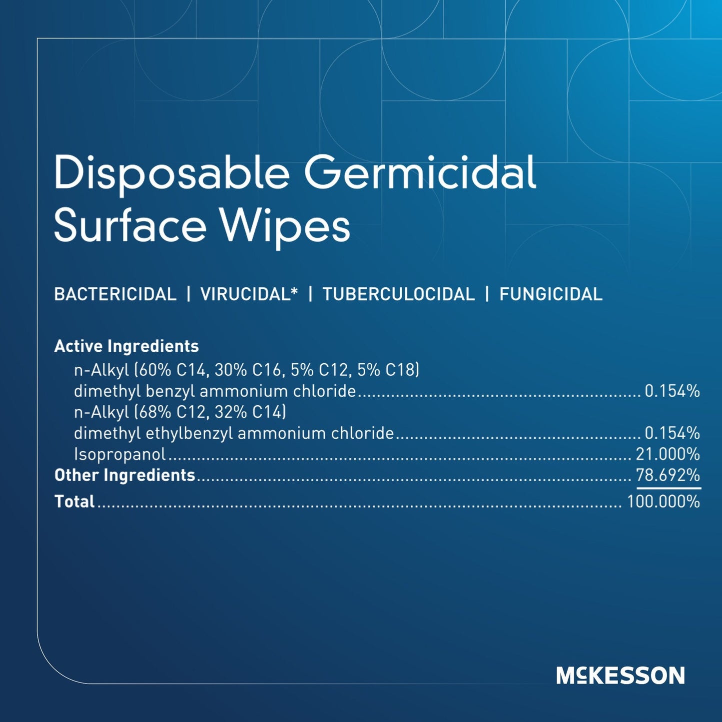 WIPE, GERMICIDE FLAT PACK 7"X9" (80/PK 12PK/CS)