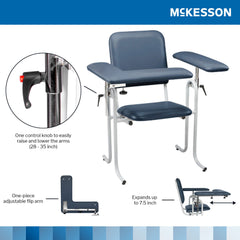 CHAIR, BLD DRWNG FLIP-ARM UPHOL BLU