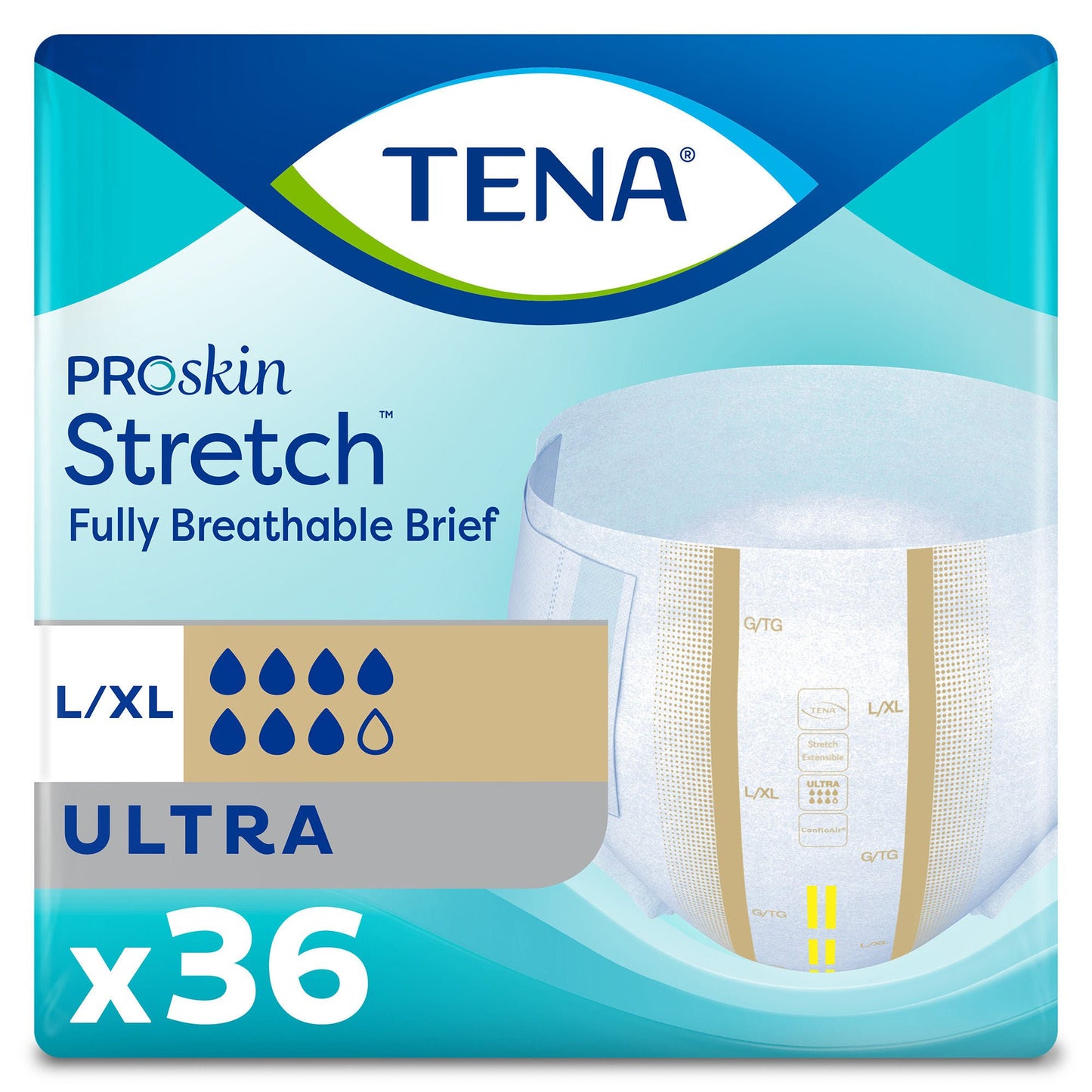 BRIEF, INCONT TENA STRETCH LG/XLG (36/BG 2BG/CS)