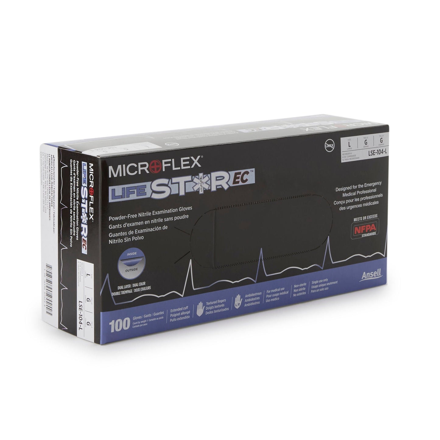 GLOVE, EXAM NTRL LG N/S EXTCF (100/BX 10BX/CS)