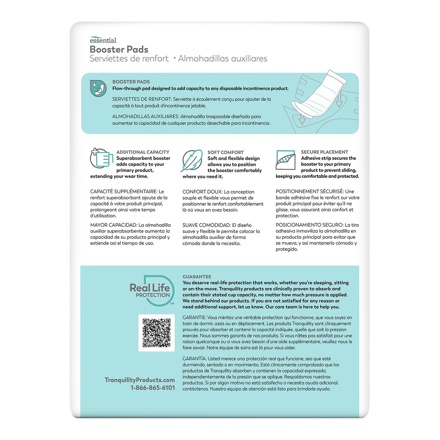 PAD, BOOSTER TRANQUILITY ESSENT F/DISP UNDERGARMENT (25/BG)