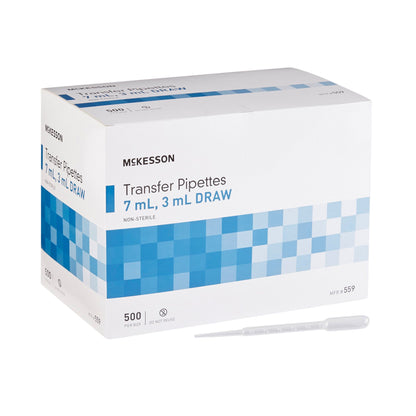 PIPETTE, TRANS 3ML DRAW 7.0ML (500/BX 10BX/CS)