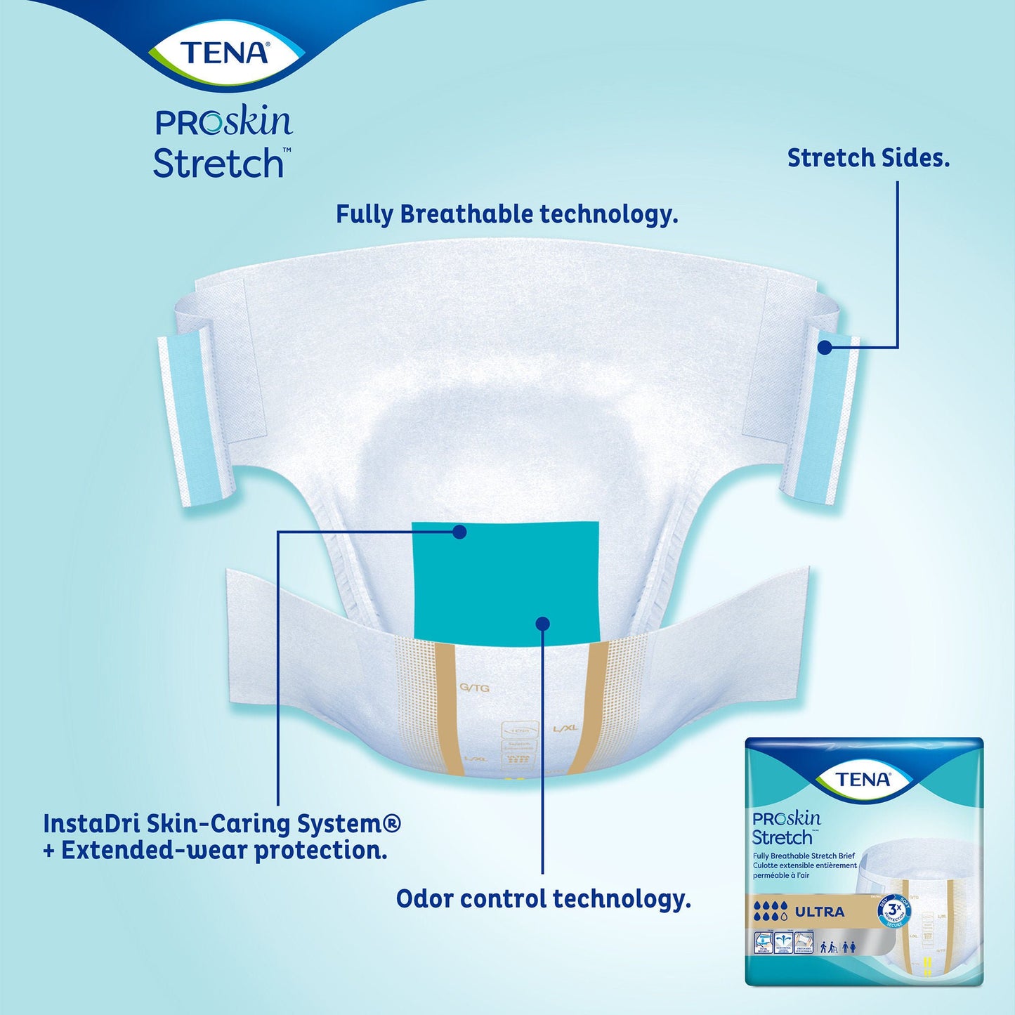 BRIEF, INCONT TENA STRETCH LG/XLG (36/BG 2BG/CS)