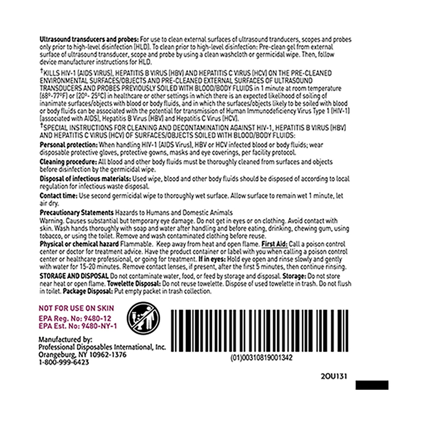 WIPE, GERMICIDAL SANI-CLOTH PRIME XLG (50BX 3BX/CS)