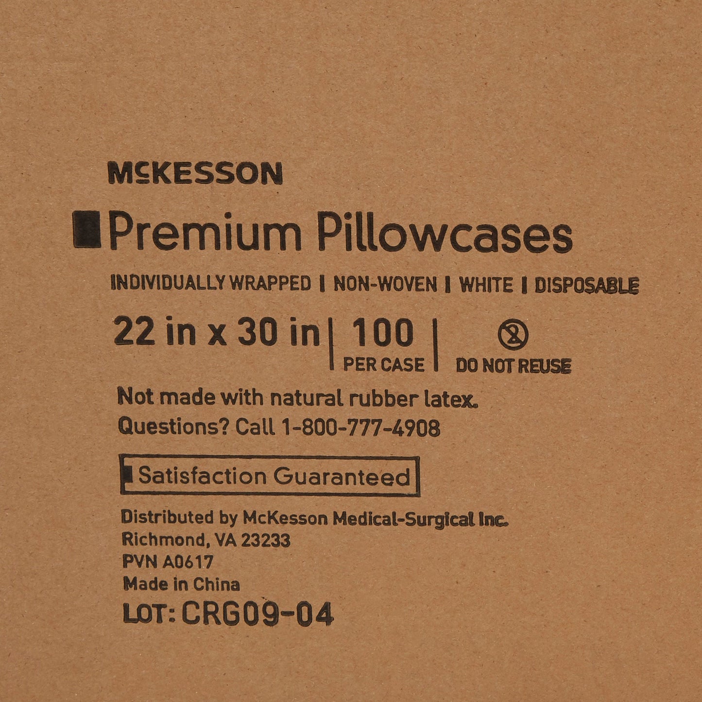 PILLOWCASE, DISP WHT 22X30 (100/CS)