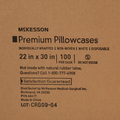 PILLOWCASE, DISP WHT 22X30 (100/CS)